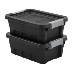 Sterilite 4 Gallon Stackable Rugged Industrial Storage Tote Containers With Latching Clip Lids For Garage, Attic, Or Worksite Storage, Black 10 Sterilite 4 Gallon Stackable Rugged Industrial Storage Tote Containers With Latching Clip Lids For Garage, Attic, Or Worksite Storage, Black -Baxton Studio Store GUEST 66c3249a be9e 4f92 9c8e 5e89a8bc629c