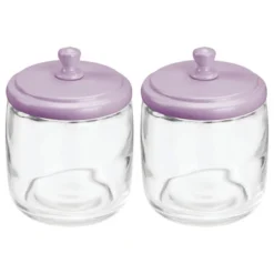 MDesign Glass Vanity Storage Organizer Apothecary Jar, 2 Pack -Baxton Studio Store GUEST 683b03fa 5b11 4919 90f5 83f0a2adea10