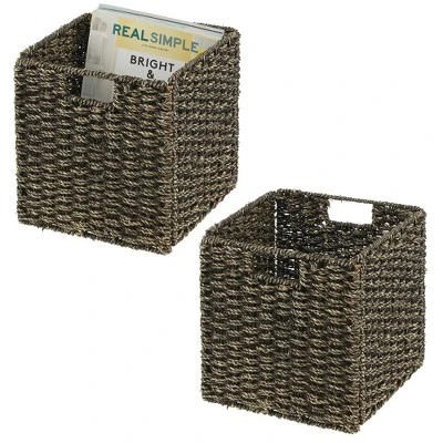 MDesign Woven Seagrass Home Storage Basket For Cube Furniture, 2 Pack 11 MDesign Woven Seagrass Home Storage Basket For Cube Furniture, 2 Pack - Image 9