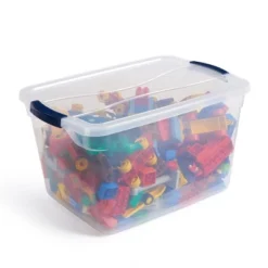Rubbermaid Cleverstore Home Office Organization 30 Quart Clear Latching Stackable Plastic Storage Tote Container With Lid, (6 Pack) -Baxton Studio Store GUEST 68c77ad1 31c3 4f1e a355 4948f83bf226