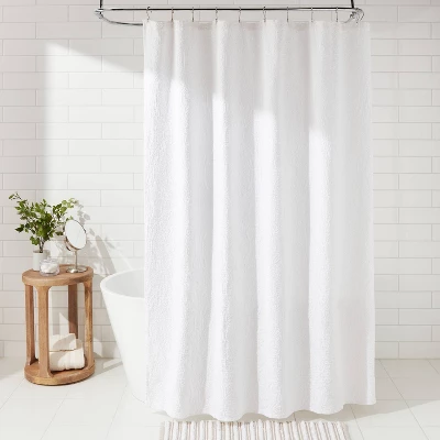 Matelasse Medallion Shower Curtain White - Threshold™ 3 Matelasse Medallion Shower Curtain White - Threshold™