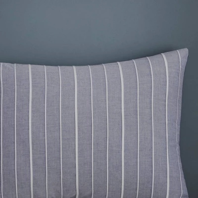 Bryce Full/Queen 5pc Cotton Rich Chambray Duvet Cover Set Indigo 10 Bryce Full/Queen 5pc Cotton Rich Chambray Duvet Cover Set Indigo - Image 8