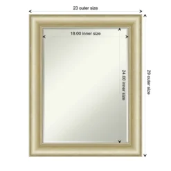 Amanti Art Textured Light Gold Petite Bevel Bathroom Wall Mirror 29 X 23 In. -Baxton Studio Store GUEST 6a68e788 65a4 435e 9c49 b81c04bde298