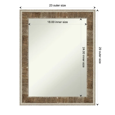 Farmhouse Brown Narrow Non-Beveled Wood Bathroom Wall Mirror 5 Farmhouse Brown Narrow Non-Beveled Wood Bathroom Wall Mirror - Image 3