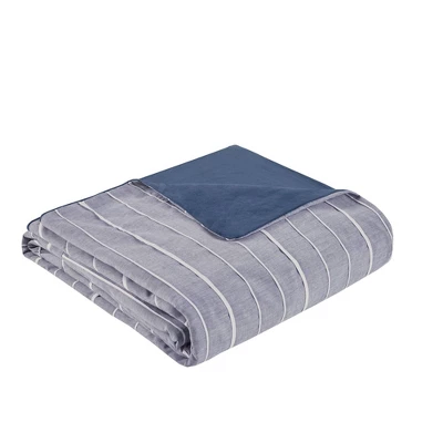 Bryce Full/Queen 5pc Cotton Rich Chambray Duvet Cover Set Indigo 11 Bryce Full/Queen 5pc Cotton Rich Chambray Duvet Cover Set Indigo - Image 9