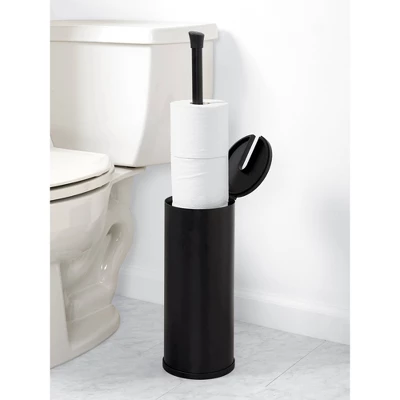 Three Roll Smart Accessories NeverRust Toilet Paper Holder Black - Zenna Home 4 Three Roll Smart Accessories NeverRust Toilet Paper Holder Black - Zenna Home - Image 2