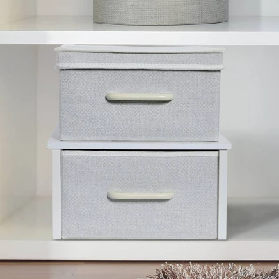 Household Essentials Stacking Storage Boxes With Laminate Top White 3 Household Essentials Stacking Storage Boxes With Laminate Top White