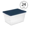 Sterilite Stackable 56 Quart Clear Home Storage Box With Handles And Marine Blue Lid For Efficient, Space Saving Storage And Organization (24 Pack) -Baxton Studio Store GUEST 6b65eb84 91eb 4cc4 ac3f 99bde84b6d73