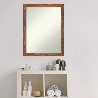 21" X 27" Non-Beveled Fresco Wood Bathroom Wall Mirror Light Pecan Brown - Amanti Art 7 21" X 27" Non-Beveled Fresco Wood Bathroom Wall Mirror Light Pecan Brown - Amanti Art - Image 5