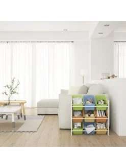 Year Color White Toy Cubes Storage Organizer For Kids, Classroom, Playroom, Daycare, Nursery With 9 Colorful Storage Bins -Baxton Studio Store GUEST 6cfb8b01 4360 4e2a a81b ab74082df34d