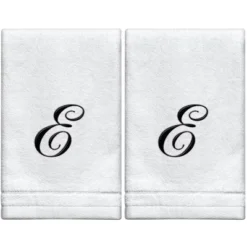 Creative Scents Set Of 2 White Fingertip Monogrammed Towels, Black Embroidered 32 Creative Scents Set Of 2 White Fingertip Monogrammed Towels, Black Embroidered -Baxton Studio Store GUEST 6d095042 86fe 4da9 86b0 f7c1466825e4