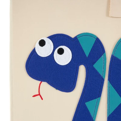 3 Sprouts Kids Childrens 13 Inch Square Felt Green Dragon Foldable Storage Cube Bin With Blue Snake Fabric Storage Cube Bin 5 3 Sprouts Kids Childrens 13 Inch Square Felt Green Dragon Foldable Storage Cube Bin With Blue Snake Fabric Storage Cube Bin - Image 3