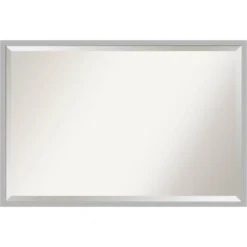 Hera Brushed Framed Bathroom Vanity Wall Mirror Chrome - Amanti Art -Baxton Studio Store GUEST 6df4086a 6bad 4d68 99c9 40345b6b8552