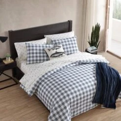 Eddie Bauer Basic Plaid Duvet Set Navy Blue -Baxton Studio Store GUEST 6e0c7f99 a213 47f7 a880 593a5b29896d
