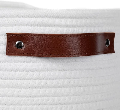 Midlee Oval Leather Handle Toys Basket 4 Midlee Oval Leather Handle Toys Basket - Image 2