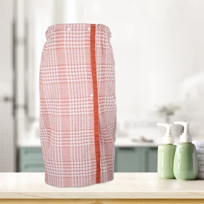 Unique Bargains Adjustable Button Elastic Band Bathroom Soft Absorbent Towel Bath Wrap 55.12"x30.31" 1 Pc 3 Unique Bargains Adjustable Button Elastic Band Bathroom Soft Absorbent Towel Bath Wrap 55.12"x30.31" 1 Pc