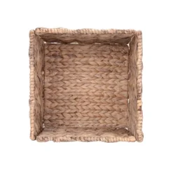 Set Of 2 Handmade Wicker Baskets - 12-Inch Square Foldable Storage Bins With Handles - Made Of Hand-Twisted Water Hyacinth By Villacera (Natural) -Baxton Studio Store GUEST 70576b39 6d2b 4172 b684 794daf3a03ec