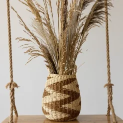 Brown Basket Woven Rope By Foreside Home & Garden