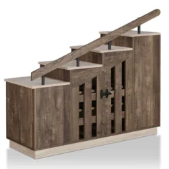 Barstead Wood Staircase Shoe Cabinet In Reclaimed Oak - Furniture Of America -Baxton Studio Store GUEST 72387750 c587 436b 8d6a c27147880a66