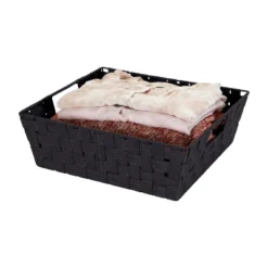 Simplify Large 13" Woven Strap Storage Bin Black -Baxton Studio Store GUEST 72f9d265 fdc2 43aa a1b4 dc55d745506e