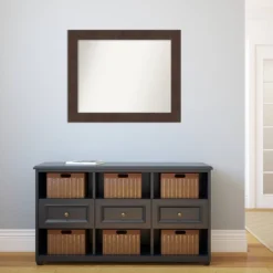 33" X 27" Non-Beveled Wildwood Brown Bathroom Wall Mirror - Amanti Art 13 33" X 27" Non-Beveled Wildwood Brown Bathroom Wall Mirror - Amanti Art -Baxton Studio Store GUEST 735391ba 9578 4abe a520 2d3c455e1903