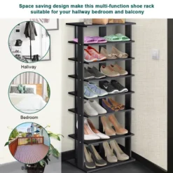 Patented 7-Tier Dual Shoe Rack Practical Free Standing Shelves Storage Shelves Concise -Baxton Studio Store GUEST 74989c08 6917 494d b3bb 1622ed562b0d