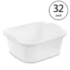 Sterilite 06478008 Durable Heavy-Duty Reinforced Multipurpose Plastic 12 Quart Kitchen Dishpan With Molded Handles, White (32 Pack) -Baxton Studio Store GUEST 74cca3bd c5d5 4ff5 aa96 f374d4347d88