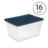 Sterilite Stackable 56 Quart Clear Home Storage Box With Handles And Marine Blue Lid For Efficient, Space Saving Storage And Organization (16 Pack) -Baxton Studio Store GUEST 754d2c6a b9df 4fd7 9d27 aab9d110e544