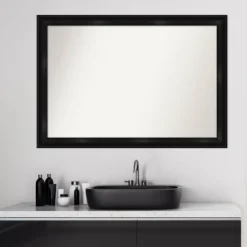 40" X 28" Non-Beveled Grand Narrow Bathroom Wall Mirror Black - Amanti Art -Baxton Studio Store GUEST 75cb785a c9e0 412c 8e6c fae7bdb3becb