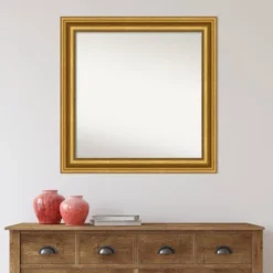 32" X 32" Non-Beveled Parlor Bathroom Wall Mirror Gold - Amanti Art -Baxton Studio Store GUEST 75e8d013 b820 4a26 97b6 f7768f7ddd2a