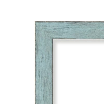 38" X 26" Non-Beveled Sky Blue Rustic Wood Bathroom Wall Mirror - Amanti Art 4 38" X 26" Non-Beveled Sky Blue Rustic Wood Bathroom Wall Mirror - Amanti Art - Image 2