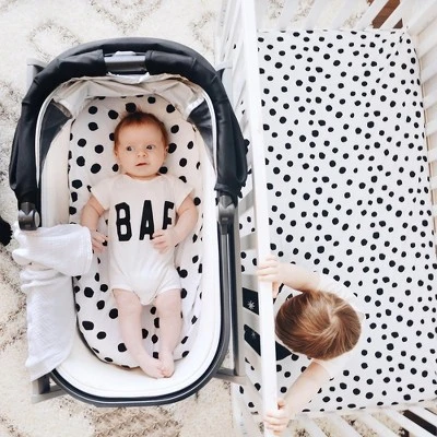 Ely’s & Co. Baby Fitted Sheet 100% Combed Jersey Cotton White Abstract Stripes And Dots Black 2 Pack 3 Ely’s & Co. Baby Fitted Sheet 100% Combed Jersey Cotton White Abstract Stripes And Dots Black 2 Pack