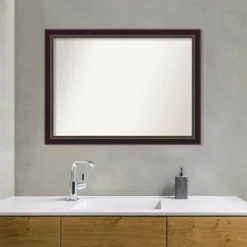 42" X 31" Non-Beveled Signore Bronze Wood Bathroom Wall Mirror - Amanti Art -Baxton Studio Store GUEST 7693cd8b c1ac 450b a286 3d36e6b76a75