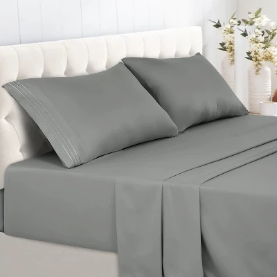Microfiber Solid Bed Sheet Set - Lux Decor Collection 3 Microfiber Solid Bed Sheet Set - Lux Decor Collection