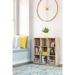 35.43" Piperton 9 Cube Organizer Natural - Signature Design By Ashley -Baxton Studio Store GUEST 7768cf05 bbc7 4d64 ae8f a756ef8bd79a