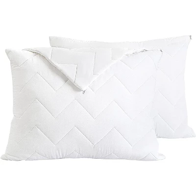 Waterguard Quilted Pillow Protector Cotton White Set Of 4 - Queen 4 Waterguard Quilted Pillow Protector Cotton White Set Of 4 - Queen - Image 2