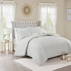 Madison Park 3pc Lian Cotton Floral Printed Reversible Duvet Cover Set -Baxton Studio Store GUEST 78386bb4 d168 4341 8026 c8111f2d915e