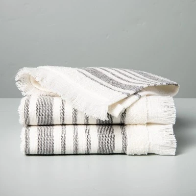 Multistripe Bath Towels Cream/Gray - Hearth & Hand™ With Magnolia 6 Multistripe Bath Towels Cream/Gray - Hearth & Hand™ With Magnolia - Image 4