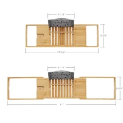 Casafield Bamboo Bathtub Caddy, Adjustable Bath Tray And Tub Organizer For Bathroom -Baxton Studio Store GUEST 7a802564 c50c 4bfc 9b7d d38ba126dcb1