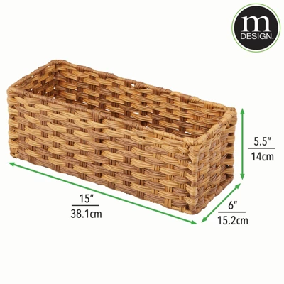 MDesign Woven Seagrass Toilet Tank Storage Basket For Bathroom 4 MDesign Woven Seagrass Toilet Tank Storage Basket For Bathroom - Image 2