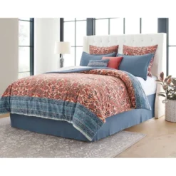 8pc Printed Paisley With Border Comforter Bedding Set Rose/Blue - Threshold™ -Baxton Studio Store GUEST 7b8d45f1 985f 43cc 84e6 bfe07693792b