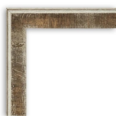 Farmhouse Brown Narrow Non-Beveled Wood Bathroom Wall Mirror 4 Farmhouse Brown Narrow Non-Beveled Wood Bathroom Wall Mirror - Image 2