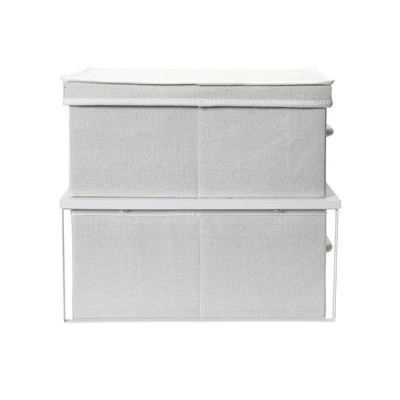 Household Essentials Stacking Storage Boxes With Laminate Top White 11 Household Essentials Stacking Storage Boxes With Laminate Top White - Image 9