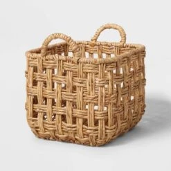 Twisted Open Checkered Weave Milk Crate Natural - Brightroom™ -Baxton Studio Store GUEST 7cdb0b06 63dd 4c9e 9054 23599ff003c3