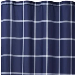 Printed Windowpane Shower Curtain Navy/White - Truly Soft