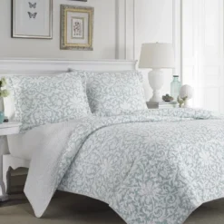 Mia Reversible Quilt Set Blue - Laura Ashley 9 Mia Reversible Quilt Set Blue - Laura Ashley -Baxton Studio Store GUEST 7e502ca3 0ff9 4202 8851 9a0df0d583d7
