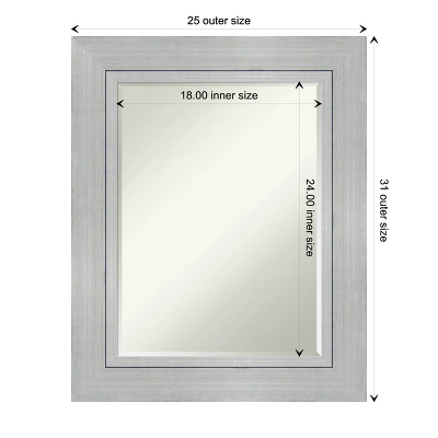 Amanti Art Romano Silver Petite Bevel Wood Bathroom Wall Mirror 31.25 X 25.25 In. 5 Amanti Art Romano Silver Petite Bevel Wood Bathroom Wall Mirror 31.25 X 25.25 In. - Image 3