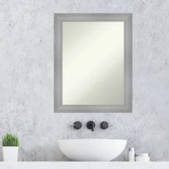 22" X 28" Non-Beveled Flair Bathroom Wall Mirror Polished Nickel - Amanti Art 17 22" X 28" Non-Beveled Flair Bathroom Wall Mirror Polished Nickel - Amanti Art -Baxton Studio Store GUEST 7f62c0d1 7b36 41ee 81bf 74a5ddc8e398