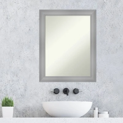 22" X 28" Non-Beveled Flair Bathroom Wall Mirror Polished Nickel - Amanti Art 10 22" X 28" Non-Beveled Flair Bathroom Wall Mirror Polished Nickel - Amanti Art - Image 8