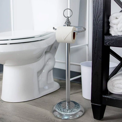 Freestanding Toilet Tissue Holder Chrome/Aqua - Nu Steel 6 Freestanding Toilet Tissue Holder Chrome/Aqua - Nu Steel - Image 4